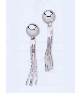 Boucles d'oreilles pendantes d'argent boules quatre fils