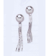 Boucles d'oreilles pendantes d'argent boules quatre fils-1