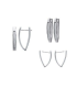 Belle boucles d'oreilles originale créole argent massif zirconium blanc-1