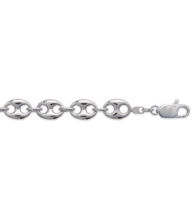 Bracelet argent massif grains de café bombés