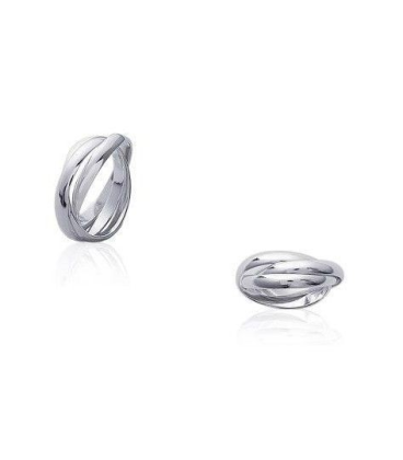 Bague argent massif mixte trois anneaux libres 