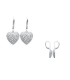 Boucles d'oreilles pendant coeur argent massif zirconium-1