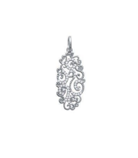 Pendentif volutes en argent massif et zirconium