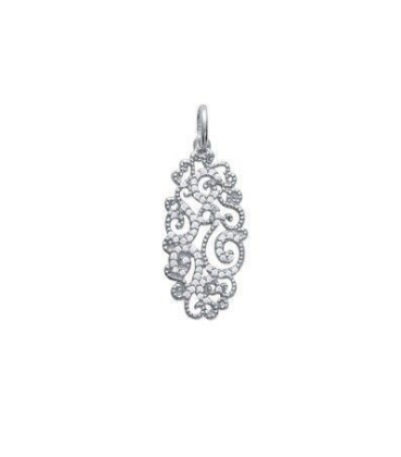 Pendentif volutes en argent massif et zirconium-1