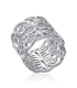 Bague argent massif large anneau dentelle et volutes-2