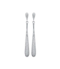 Boucles d'oreilles argent massif pendant de zirconium blancs