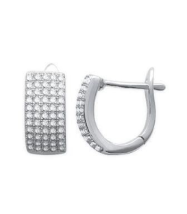 Boucles d'oreilles créole argent massif et zirconium 