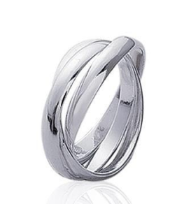 Bague argent massif mixte trois anneaux libres