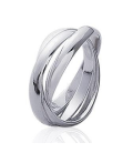 Bague argent massif mixte trois anneaux libres