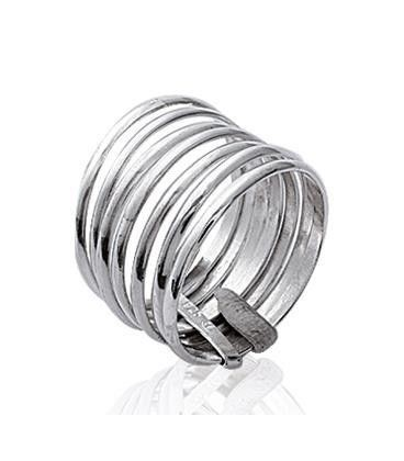 Bague argent massif semainier sept anneaux-2