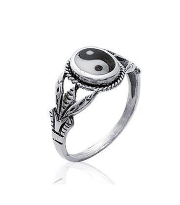 Bague yin et yang argent massif-3