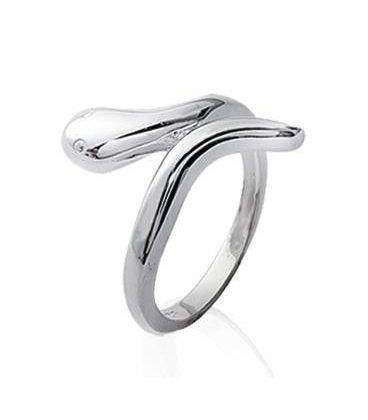 Petite bague argent massif serpent-2