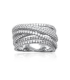 Superbe bague argent massif anneaux griffés grains de zirconium-2