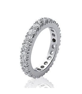 Bague alliance argent massif tour complet de zirconium