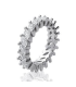 Alliance argent massif petites navettes de zirconium griffées-3