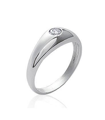 Bague jonc argent massif oxyde de zirconium 