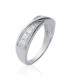 Bague alliance argent massif demi jonc d'oxydes de zirconium -3