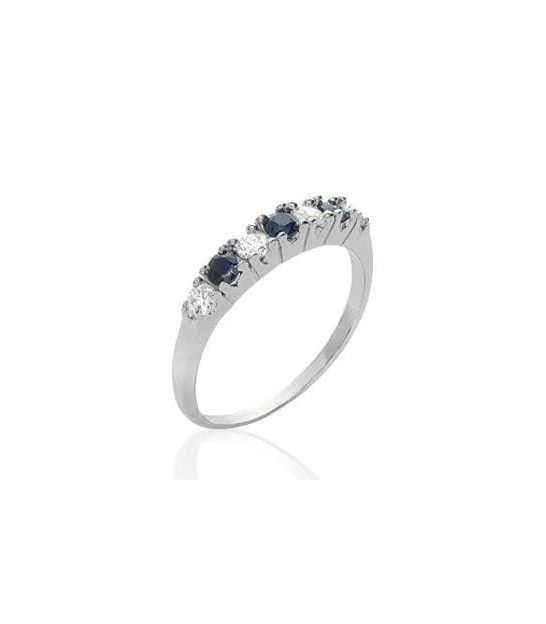 Bague Ancienne Argent Massif 925 – Jonc Alliance Créateur, Zirconium, Taille 54
