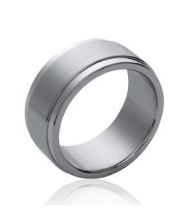 Bague homme acier brossé superposition d'anneaux 