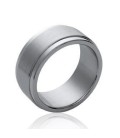 Bague homme acier brossé superposition d'anneaux 