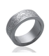 Bague acier homme salamandre stylisée en relief-3