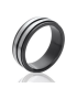 Alliance bague homme acier anneau bicolore-2