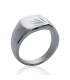 Bague acier chevalière homme stylisée 