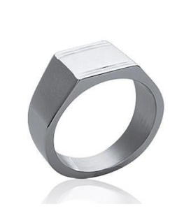 Belle chevalière acier miroir bague pour homme