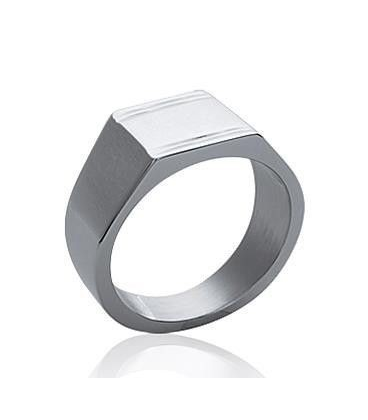 Belle chevalière acier miroir bague pour homme-2