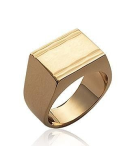 Bague chevalière homme plaqué or rectangulaire 