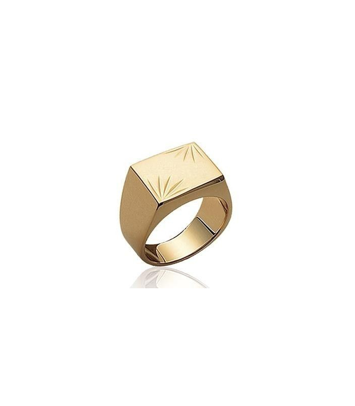 Kuzzoi Bague Chevalière Homme Carrée Mate Argent Sterling 925 Plaqué Or - Bague Classique Large 11mm Tailles 60 à 66