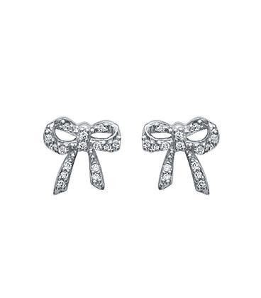 Boucles d'oreilles argent massif noeud zirconium-1