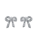 Boucles d'oreilles argent massif noeud zirconium