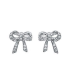 Boucles d'oreilles argent massif noeud zirconium-1