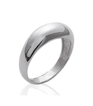 Bague alliance anneau simple légèrement bombée argent massif 