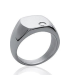 Bague belle chevalière homme acier petit zirconium 