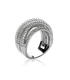 Superbe bague argent massif anneaux griffés grains de zirconium-1