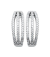 Belles boucles d'oreilles argent massif demi créole zirconium blanc-3