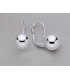 Boucles d'oreilles boule d'argent massif en dormeuse-1