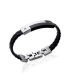 Bracelet homme acier cuir tressé et carbone-2