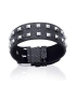 Bracelet homme en cuir noir clous d'acier -2