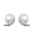 Boucles d'oreilles argent massif perle de Majorque petits zirconium-1