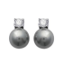 Boucles d'oreilles argent massif zirconium perle de Majorque couleur TAHITI -1