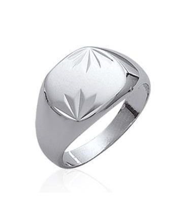 Chevalière homme belle bague argent massif gravée-2