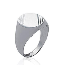 Bague chevalière ronde homme simple argent massif 