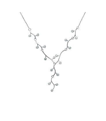 Collier argent massif pendant de zirconium ronds-3