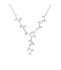 Collier argent massif pendant de zirconium ronds