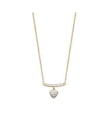 Collier ST-VALENTIN chaîne plaqué or coeur serti de zirconium Collier ST-VALENTIN chaîne plaqué or coeur serti de zirconium