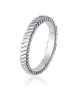 Bague anneau modulable argent massif striée