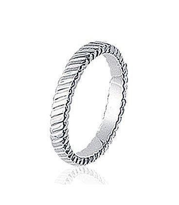 Bague anneau modulable argent massif striée-2